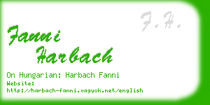 fanni harbach business card